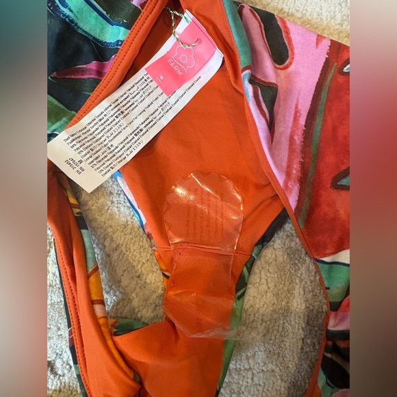 FARM Rio Banana Foliage Bandeau Bikini Top & Bottom M - Picture 5 of 9